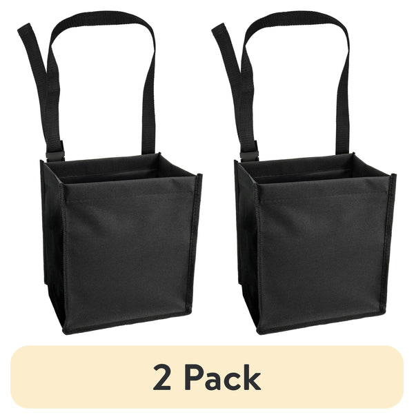 (2 pack) Auto Drive Trash Bin Collapsible Portable Auto Garbage Bag Multipurpose Car Organizer (Black)