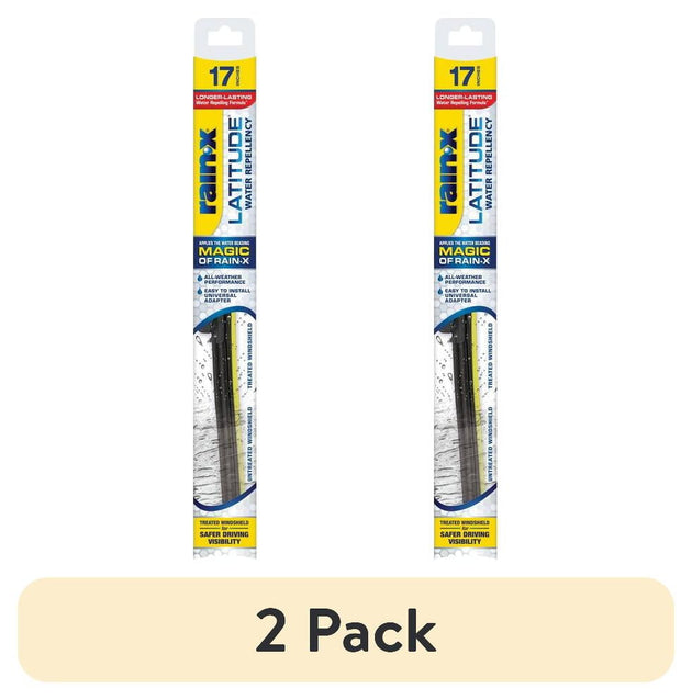 (2 pack) Rain-X Latitude Water Repellency 17" 2-IN-1 Windshield Wiper Blade