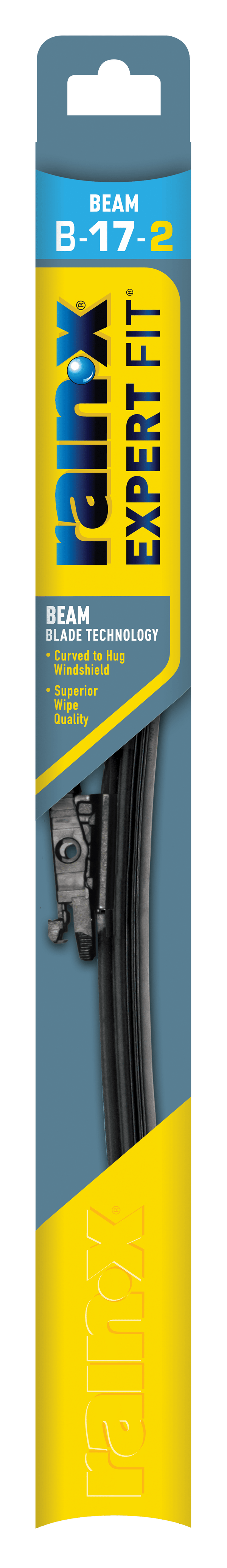 (2 pack) Rain-X Expert Fit Beam Windshield Wiper Blade, 17" B17-2 - 840005-2