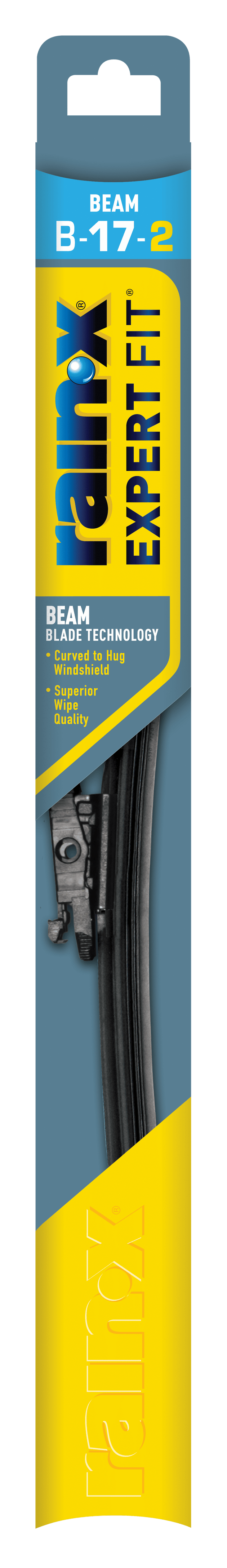 (2 pack) Rain-X Expert Fit Beam Windshield Wiper Blade, 17" B17-2 - 840005-2